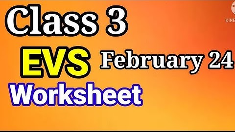 STD 3/ EVS/ VICTERS CLASS WORK SHEET/FEBRUARY/24/ 2021/