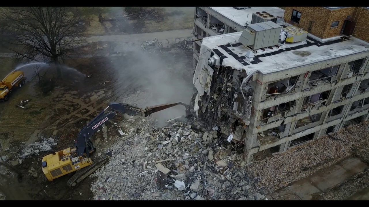Brecksville Ohio VA Hospital Demolition Drone Birdseye View YouTube