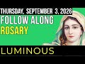 WATCH - FOLLOW ALONG ROSARY - Luminous Mysteries - Thursday, Sept. 3, 2026 - THEME: INTO THE DEEP
