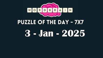 Wordbrain Daily Challenge January 3 2025 | Wordbrain Puzzle of the day Answers