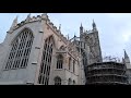 Choir practice during evening walk around Gloucester Cathedral