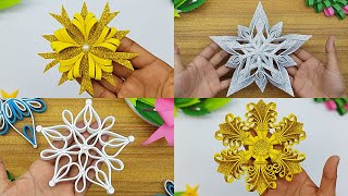 4 Amazing Snowflakes Ornaments For Christmas Tree Decorations🎄DIY Christmas Crafts🎄Do It Together