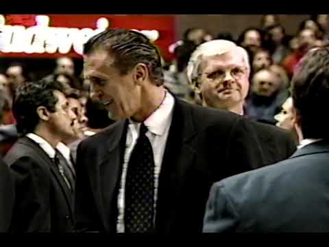 NBA Pat Riley Returns To MSG As Miami Head Coach Pregame 1995