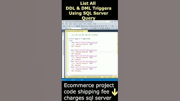 Get The List All DDL & DML Triggers From The SQL Server Table