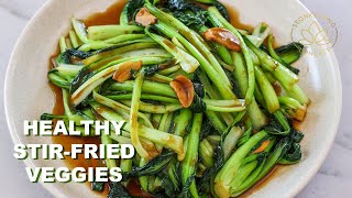 Healthy Stir Fried Bok Choy (Tatsoi) at Home Vegan | How to Stir Fry Vegetables