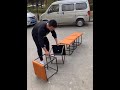 This bench and chair invention is so awesome, it can actually be stored and transformed! House Deco
