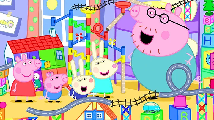 Peppa Pig's Biggest Marble Run Challenge at Home | Peppa Pig Official Family Kids Cartoon
