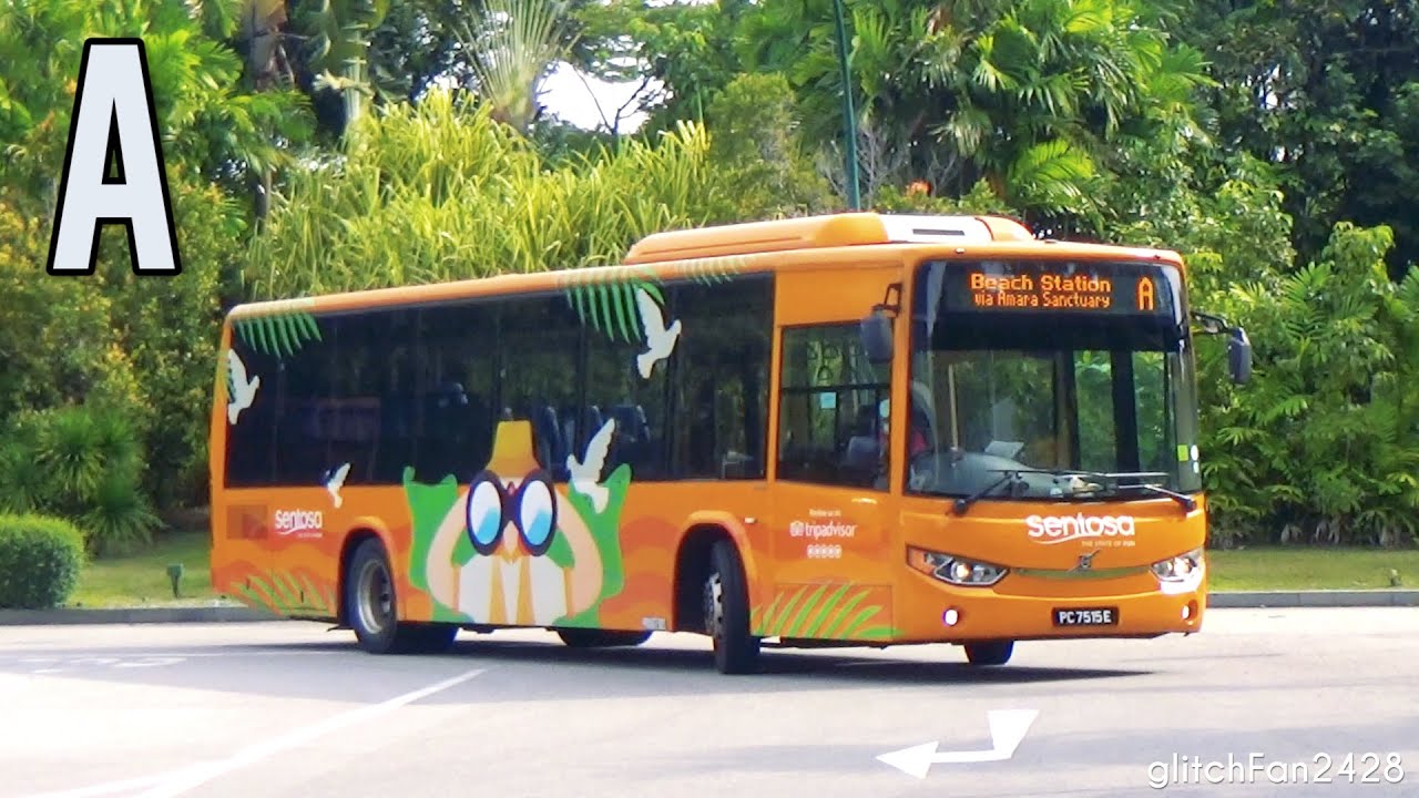 [Sentosa] PC7515E on Sentosa Bus A - Volvo B8RLE Liannex - YouTube