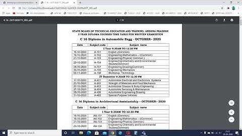 AP SBTET C16 REGULAR TIMETABLE RELEASED