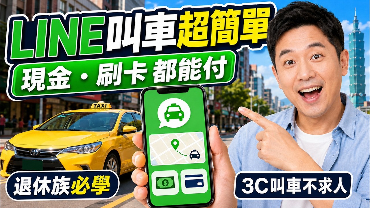 退休族必學！LINE叫車超簡單，加好友、傳位置、做長輩圖一次學會#line【#小豪出任務】 縮圖