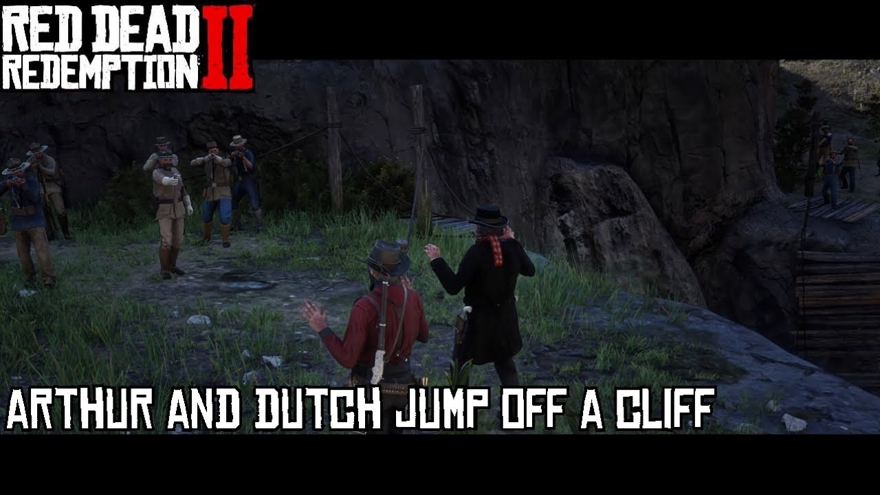 Arthur and Dutch Jump off a Cliff - Red Dead Redemption 2 - YouTube