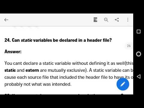 Embedded C questions: 24. Can static variables be declared in a header file?