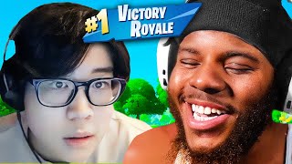 Fortnite Pro Carries Me To My FIRST Win EVER! 😂