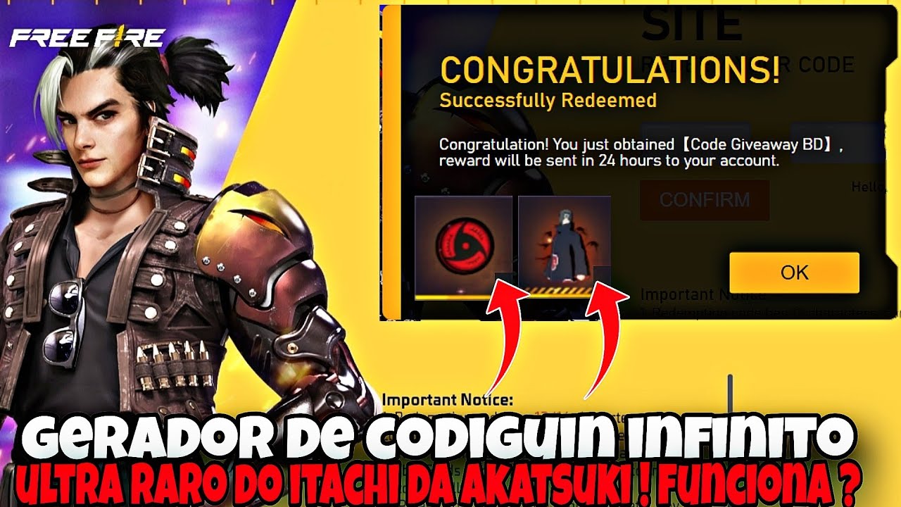 GERA DOR DE CODIGUIN INFINITO DO ITACHI DO NARUTO ! COMO PEGAR ...