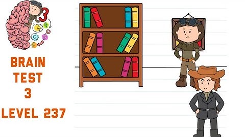 Brain Test 3 Level 237 There is something behind that bookcase How to move it? Walkthrough