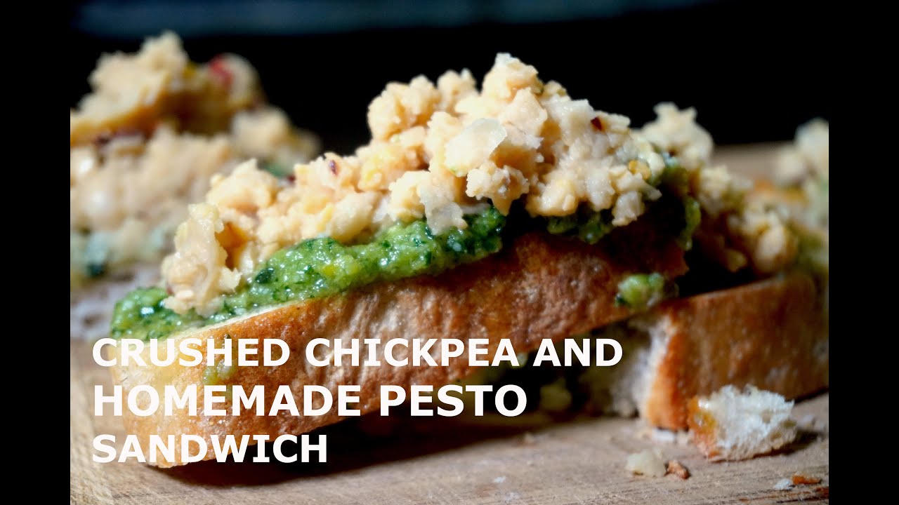 Crushed Chickpea and homemade Pesto Sandwich | Perfect Brunch