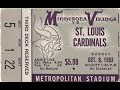 CHICAGO/ST. LOUIS/ARIZONA CARDINALS vs. MINNESOTA VIKINGS 1ST TIME EVER (OCTOBER. 6, 1963)