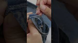 Скъсявам дънки - запазвам оригиналният шев #азшия #sewing #art #shorts #дънки #скъсявам