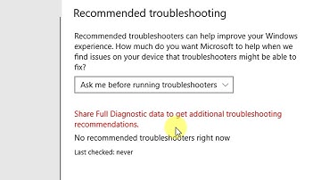 Share full diagnostic data to get additional troubleshooting recommendations in Troubleshoot Fix