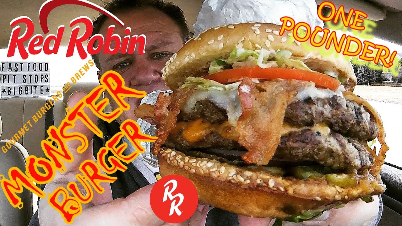 Red Robin 1 Pound Monster Burger Food Review Youtube