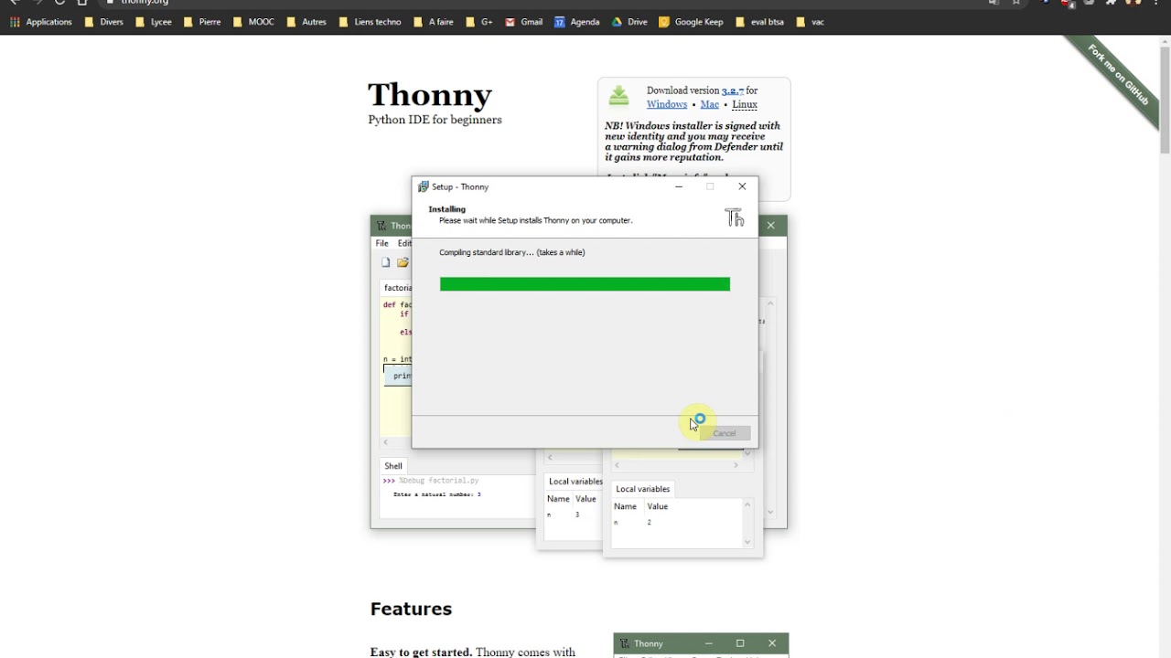 pip install thonny run