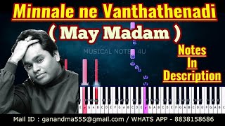 Minnale Nee Vanthathenadi Piano notes | May Madam | A.r Rahman | Musical notes 4u