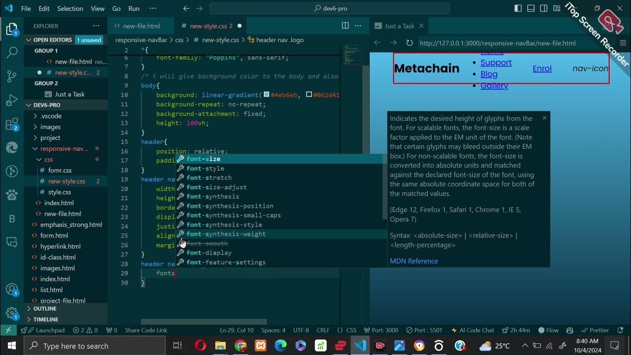 Responsive navBar with HTML CSS and Javascript. - YouTube
