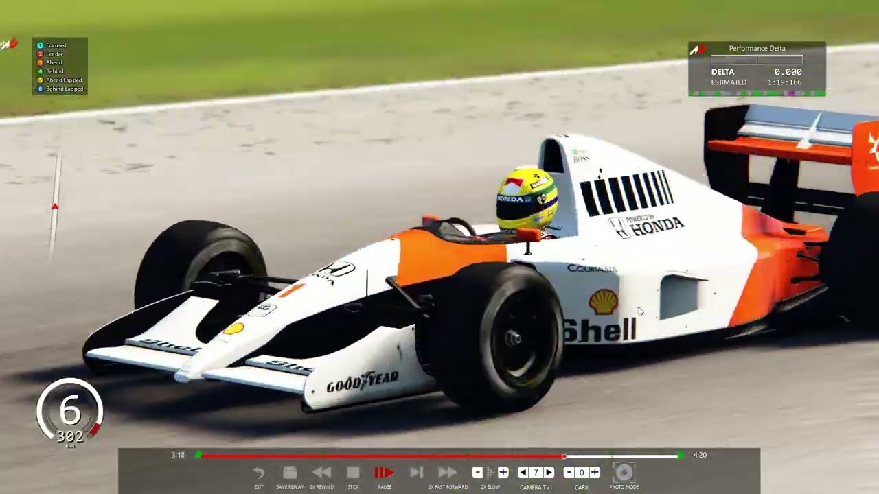 Assetto Corsa - Mclaren MP4/6 Silverstone Old Track Hotlap (1:18:545)