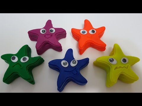 Fun Learning Colors with Sparkle Play Dough Stars for kids
