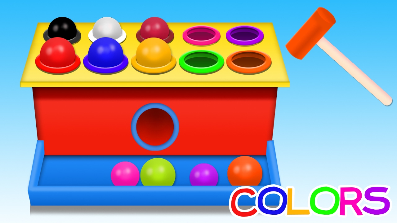 Learn Colors with Wooden Ball Hammer Educational Toys Colors Video