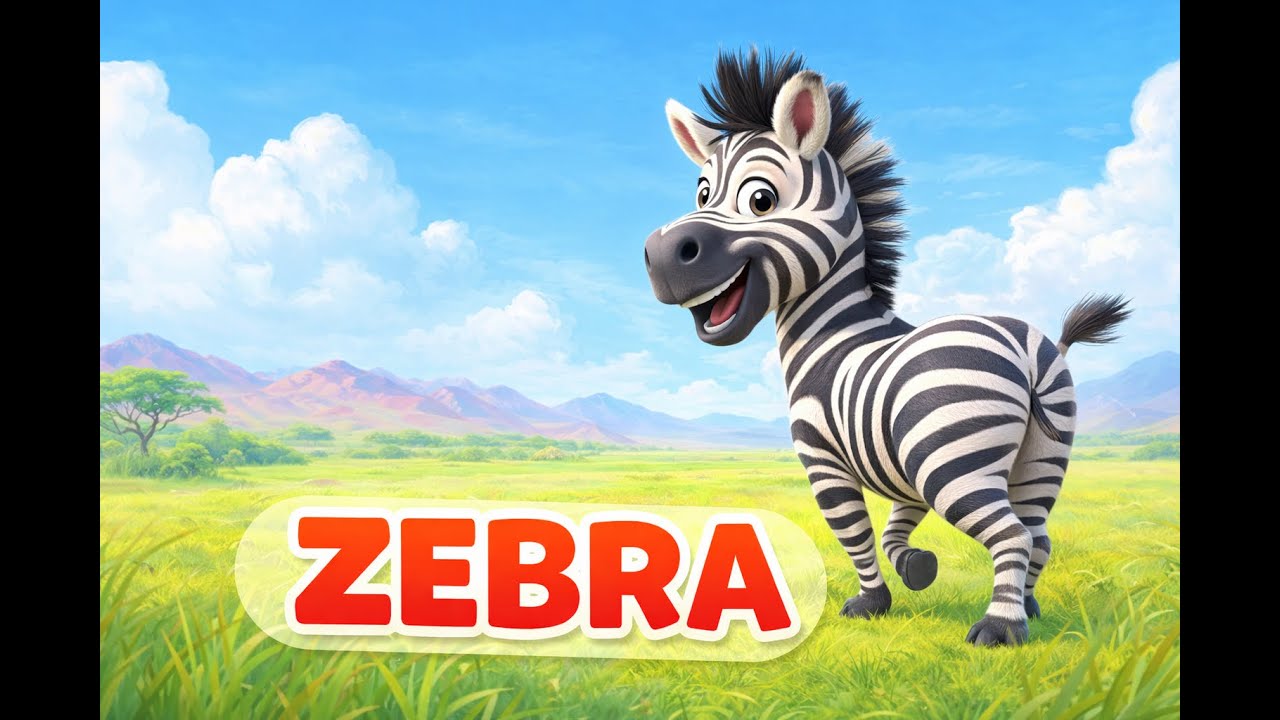 ZEBRA 🦓 | Fun Zebra Song for Kids | Learn Animals & Dance ⁨@Bubby_tune⁩