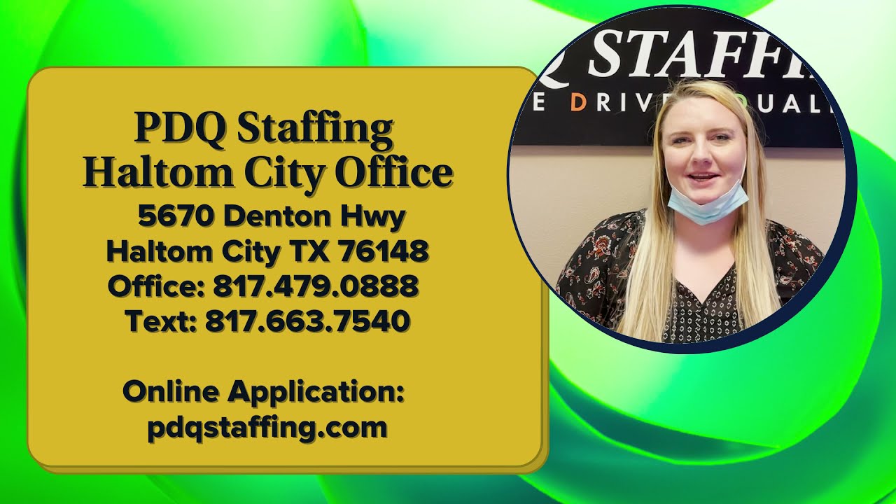 Pdq Staffing Haltom City Warehouse Jobs Youtube