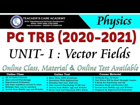 PGTRB 2021: Physics: Unit I - Vector Fields