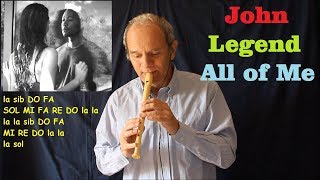 All Of Me John Legend Con Base E Spartito Youtube