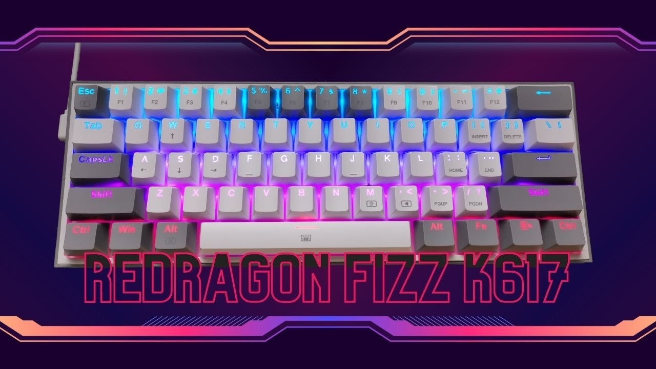 Redragon K630 - Purple/White Keycaps