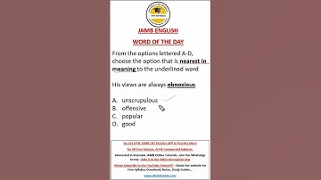 JAMB English Word of the Day #jamb #jamb2025preparation #jamb2025 #dtwtutorials