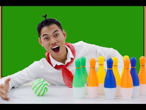 Teach Color With Bowling Toys | Learning Video For Kids, Toddlers And Preschoolers