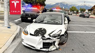 SHOCKING FOOTAGE: UNLICENSED DRIVER CRASH TESLA, DASHCAM CAPTURES ALL