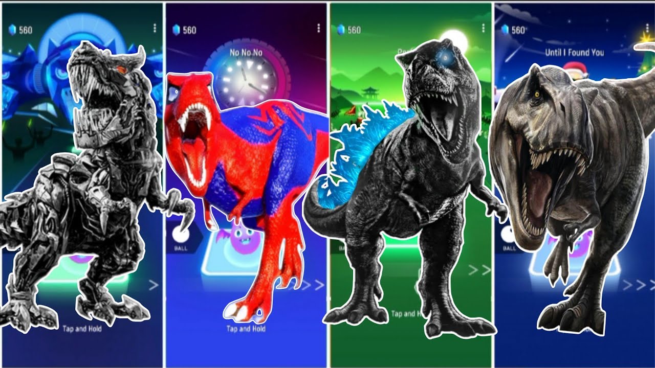 Jurassic World Two Trex 🆚 Two Tyrannasaurus || Coffin Dance Song Tiles Hop Edm Rush