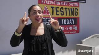Testing the warning system at County beaches.