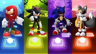 Knuckles Sonic 🆚 Tails Exe Sonic 🆚 Sonic Exe 🆚 Shadow Sonic | Tiles Hop EDM Rush