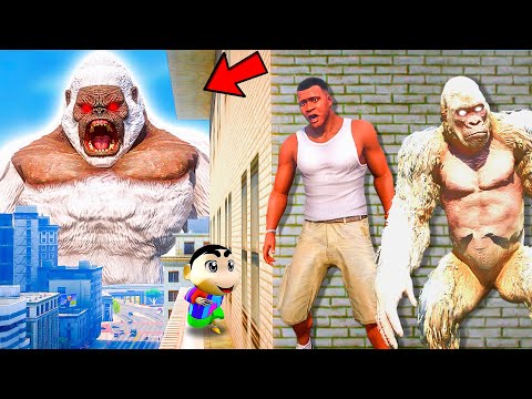 Franklin and Shinchan & Pinchan play HIDE AND KILL with Squid Game Doll In GTA 5