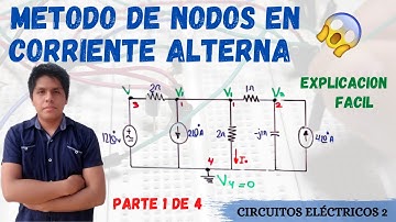 METODO DE NODOS en CORRIENTE ALTERNA ➤Con NUMEROS COMPLEJOS💥1 EJERCICIO RESUELTO [EXPLICACION FACIL]