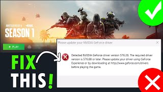 How to Fix Please Update Your NVIDIA GeForce Driver Error in Battlefield REDSEC