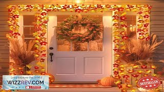 2 Pack 20Ft 40 LED Multicolor Maple Leaf Lights Garland for Fall Halloween