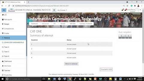 HOW STUDENTS WILL VIEW A QUIZ IN MOODLE
