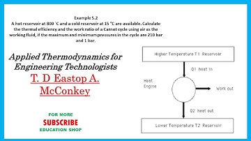example 5.2 from book applied thermodynamics for Engineering Technologists McConkey