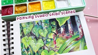 Painting Studio Ghibli Scene &quot;Arrietty&quot; 🎨 Gouache / Paint With Me 🌿