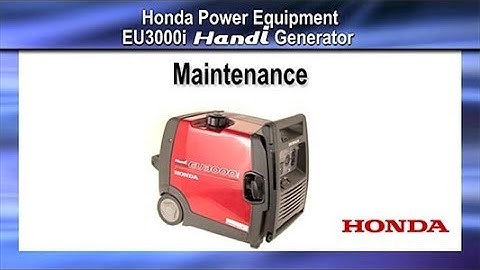 EU3000i Handi Generator Maintenance