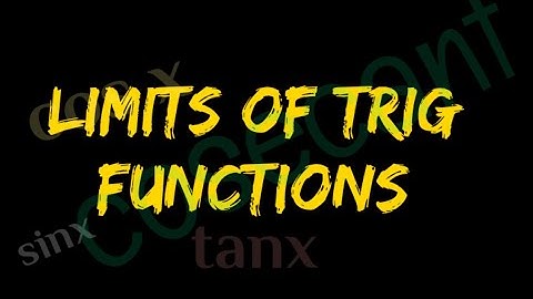 Limits - limits of trig functions intro